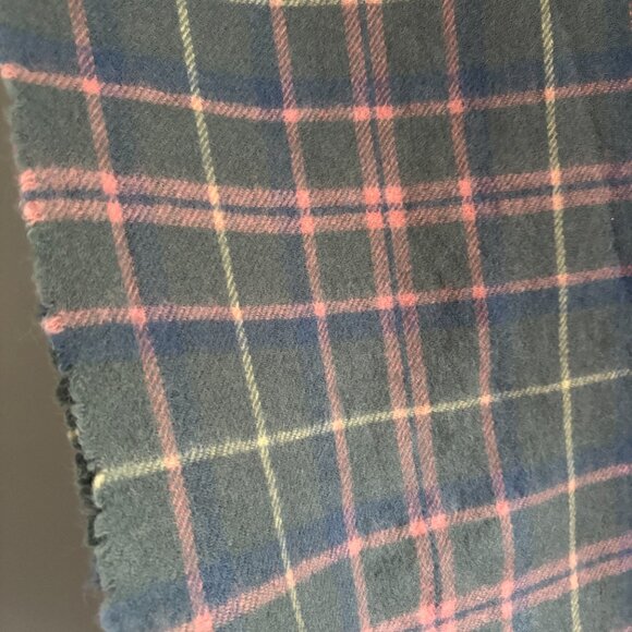 Vintage Pastel Plaid Fringed Lambswool Scarf - Picture 4 of 6